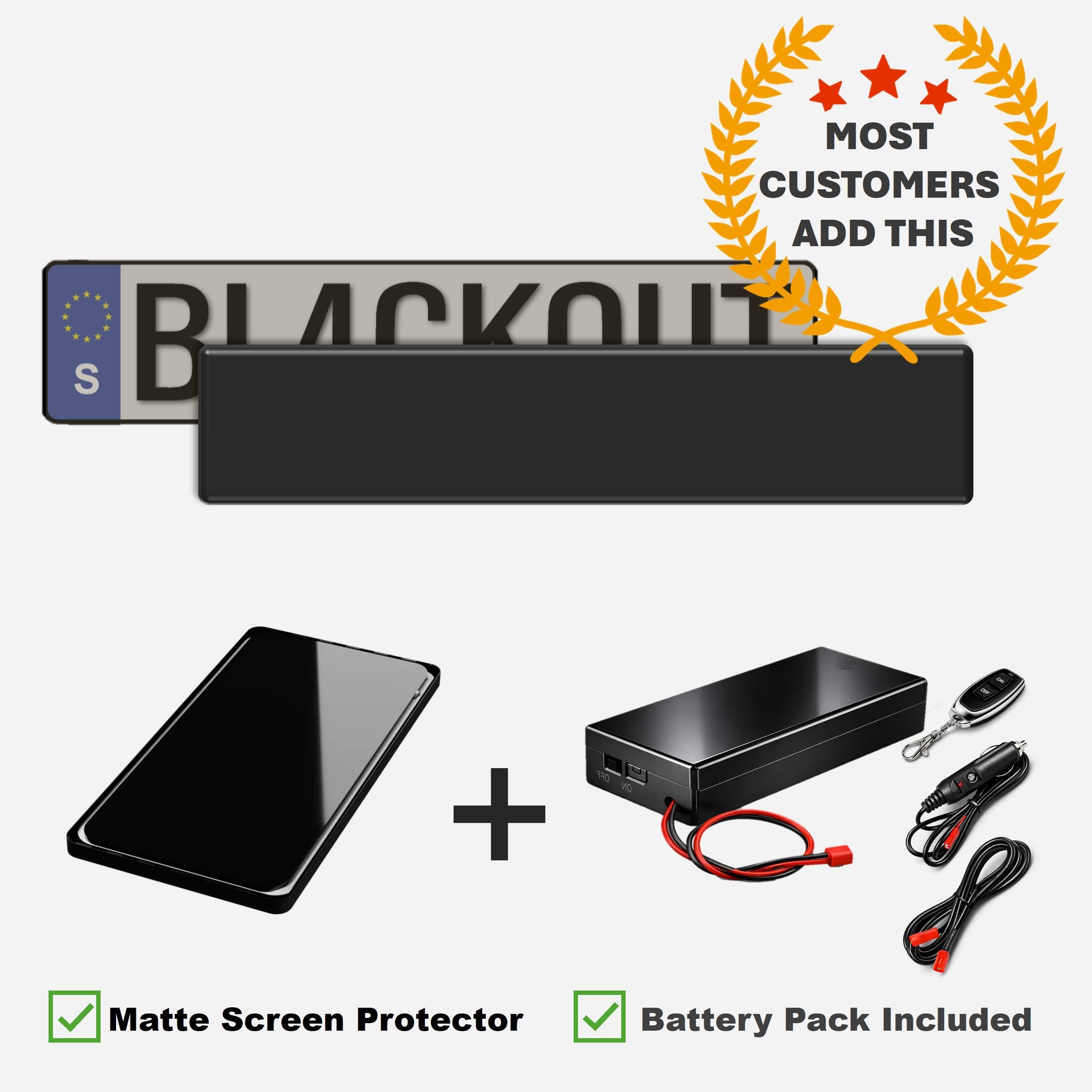Blackout Plate Essential Bundle - EU Car