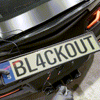 Blackout Plate Cover - European Car (52x11cm)