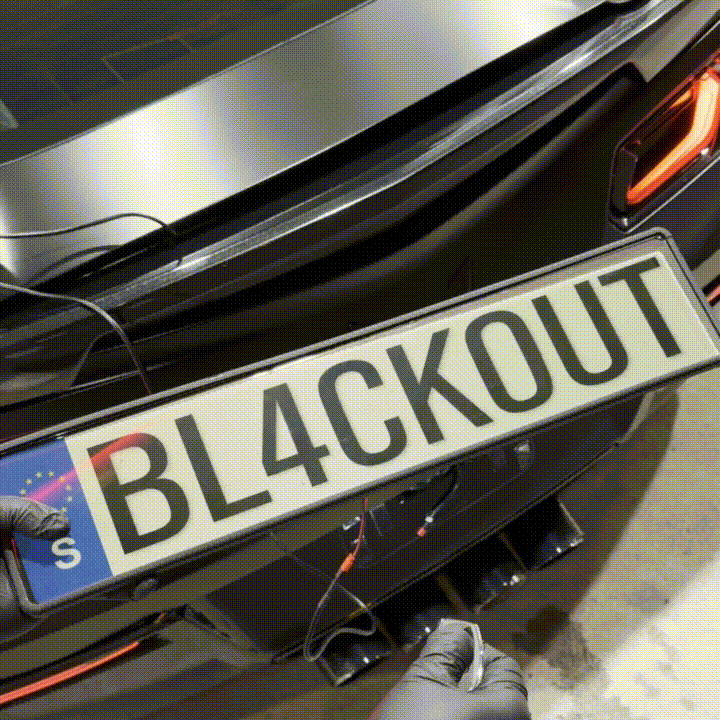 Blackout Plate Cover - European Car (52x11cm)