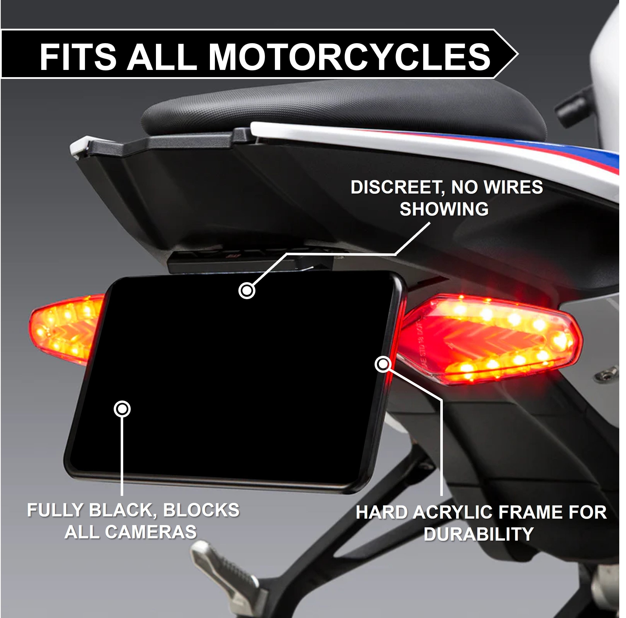 Blackout License Plate Cover - Europe Motorcycle